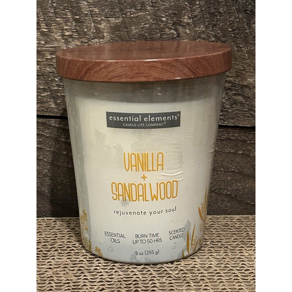 Essential Elements Jar Candle, Vanilla & Sandalwood, 9-oz. -4573344